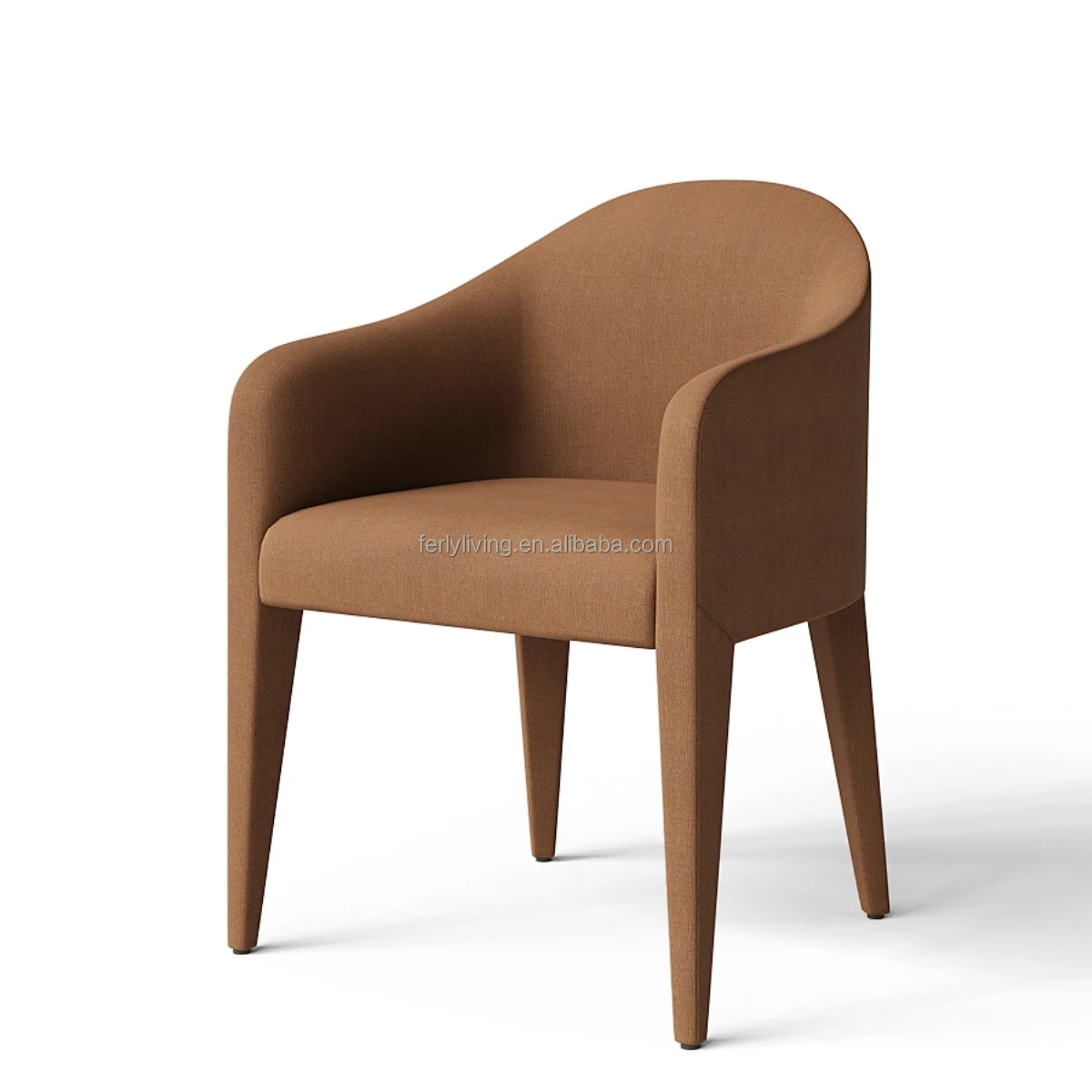 

FERLY Luxury Contemporary 6-Piece Dining Chair Armchair Set Customized Fabric Modern Wooden Chairs For Hotel Apartment Use Light