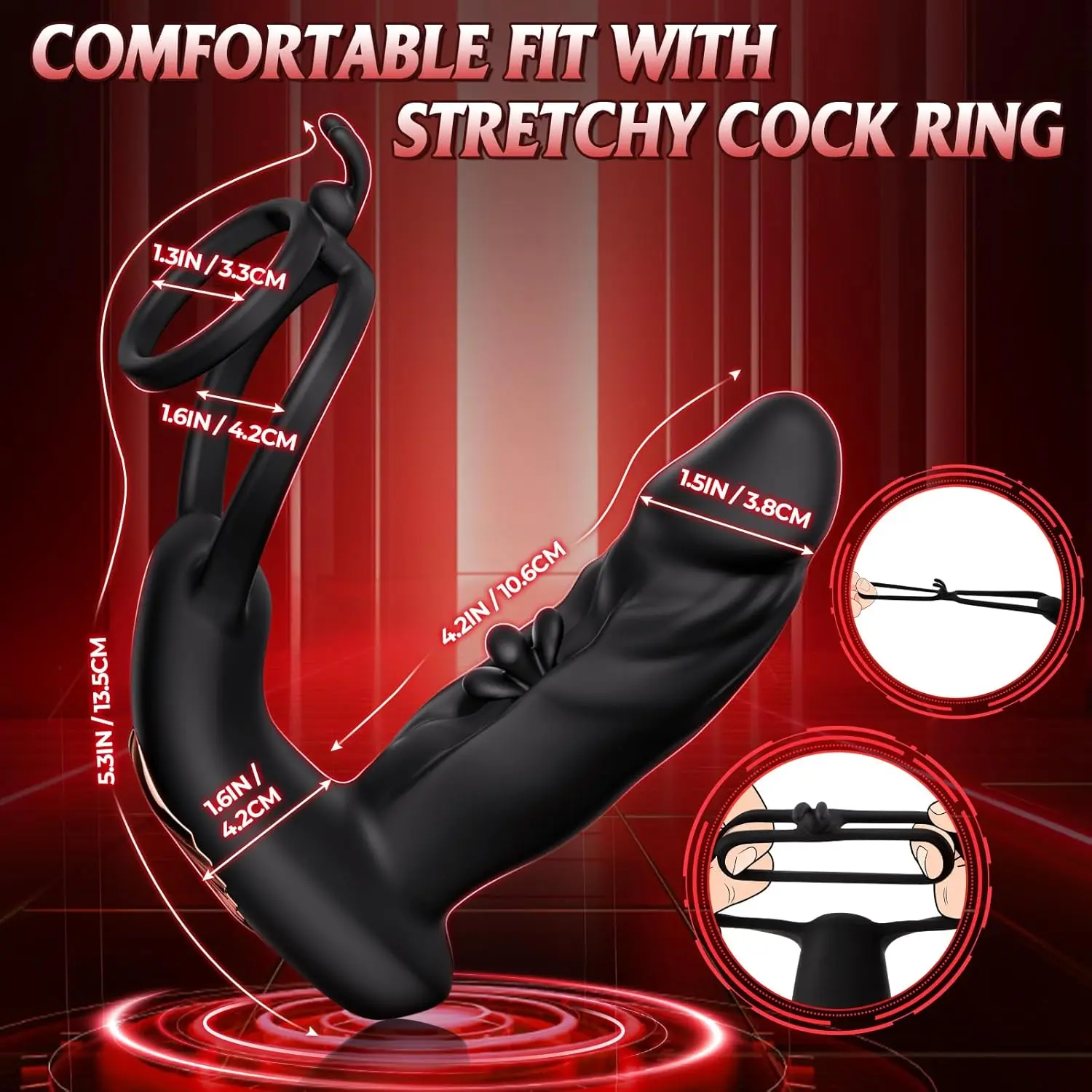 Vibromasseur de Massage de la Prostate - Sex toy pour hommes avec 10 balançoires de doigts et 10 modes de vibration, application et télécommande.