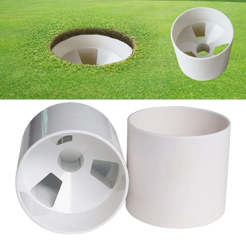 Golf Hole Cup Training Aids White Plastic Golf Hole Cups Lightweight Putting Putter Yard Backyard Practice Putting Tools