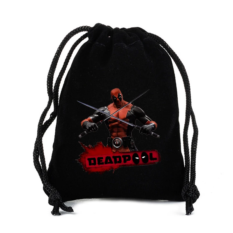 Disney Marvel Deadpool Drawstring Bag Shopping Kids Girl Childern Student Portable Anime Movie DIY Party Hand Pocket Gifts Pouch