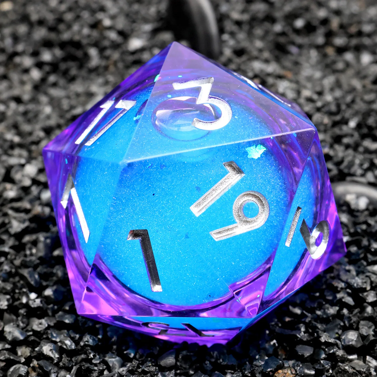 50MM Chonk D20,Blue Ocean Design Resin DND D20 Dice Set,RPG DND Gift For Board Games Role Playing Table Game-Liquid 4