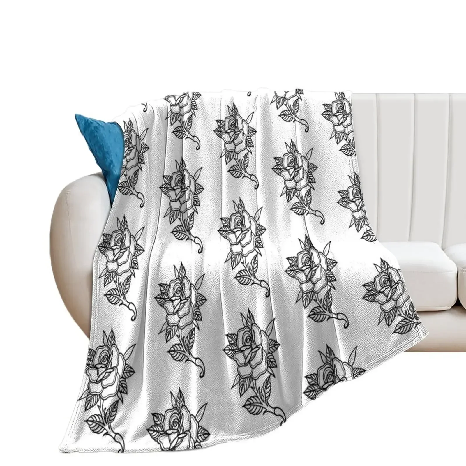 

Traditional rose flash Throw Blanket Sofa Throw Picnic for sofa Soft Big Blankets
