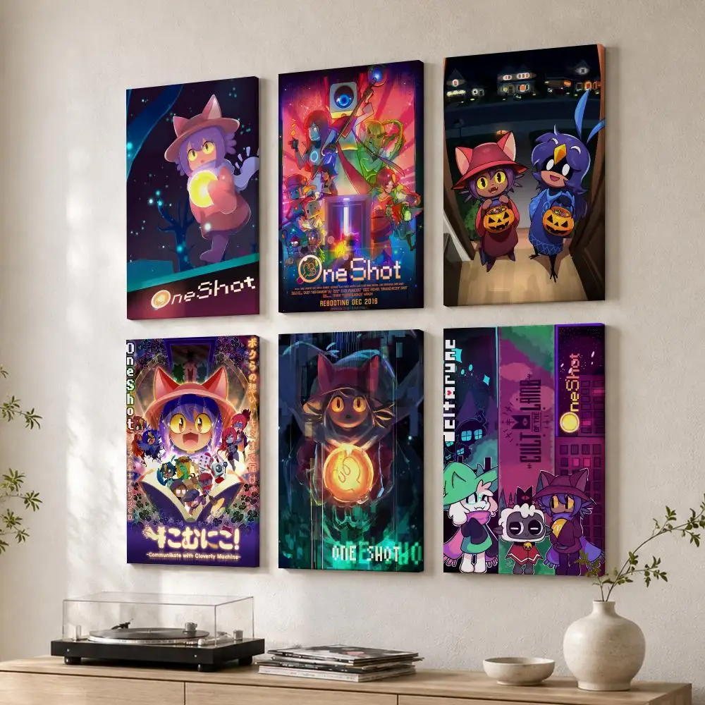 Japanese Anime O-Oneshot Niko Framed Wall Painting Wood Framed Wall Art Print For Bedroom Living Room Hallway Office Home Decor