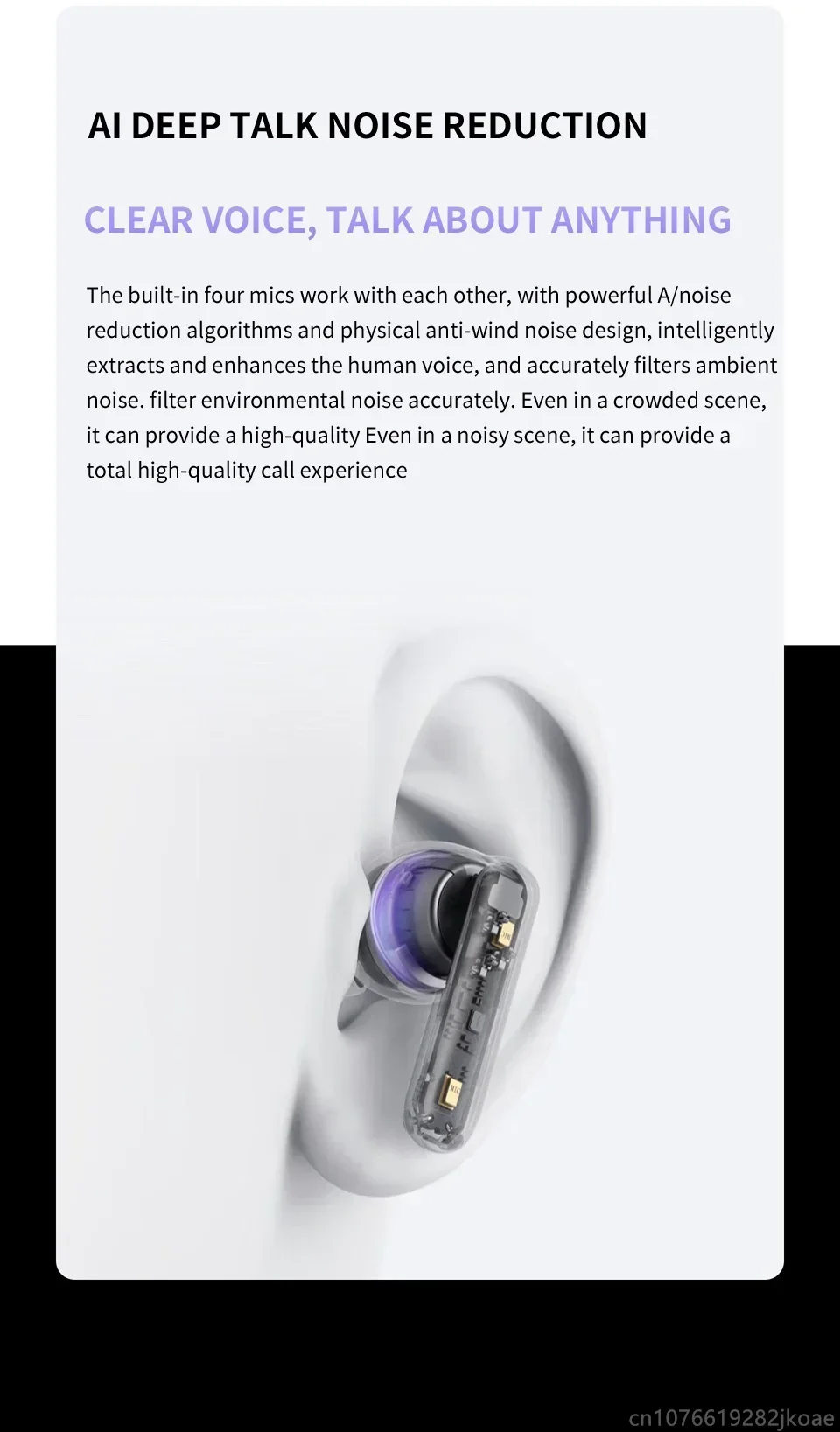 realme Buds T310-Kopfhörer, 46 dB, aktive Geräuschunterdrückung, kabellose HiFi-Kopfhörer, Bluetooth 5.4, Spiel-Musik-Headset, lange Standby-Zeit – Detail 7