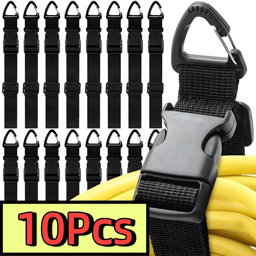 

10Pcs Adjustable Cord Holder Fastening Loop Heavy Duty Wiring Storage Strap with Triangle Clips Reusable Cable Management Straps
