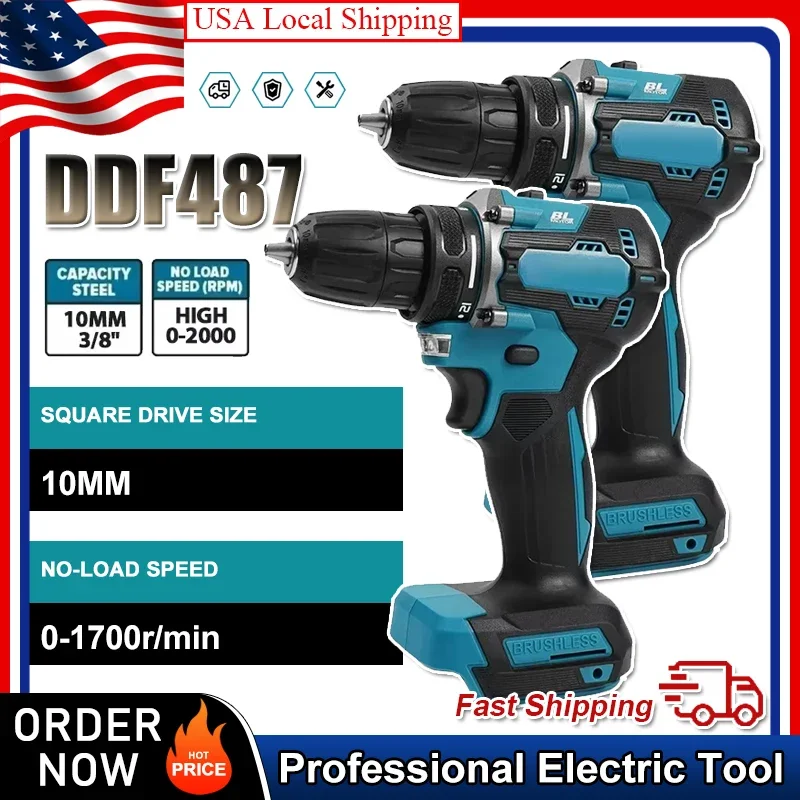 

Подходит для Makita DDF487, 18 В, бесщеточная электрическая дрель, подходит для пятижилочной ударной дрели декоративной команды, использует аккумулятор Makita 18 В