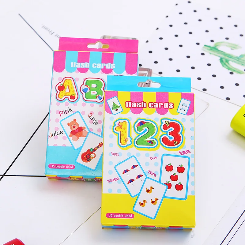 Number Alphabet Fun Flash Cards Kindergarten ABC Uppercase Lowercase English Letters Spelling Kids Learning Educational Toy