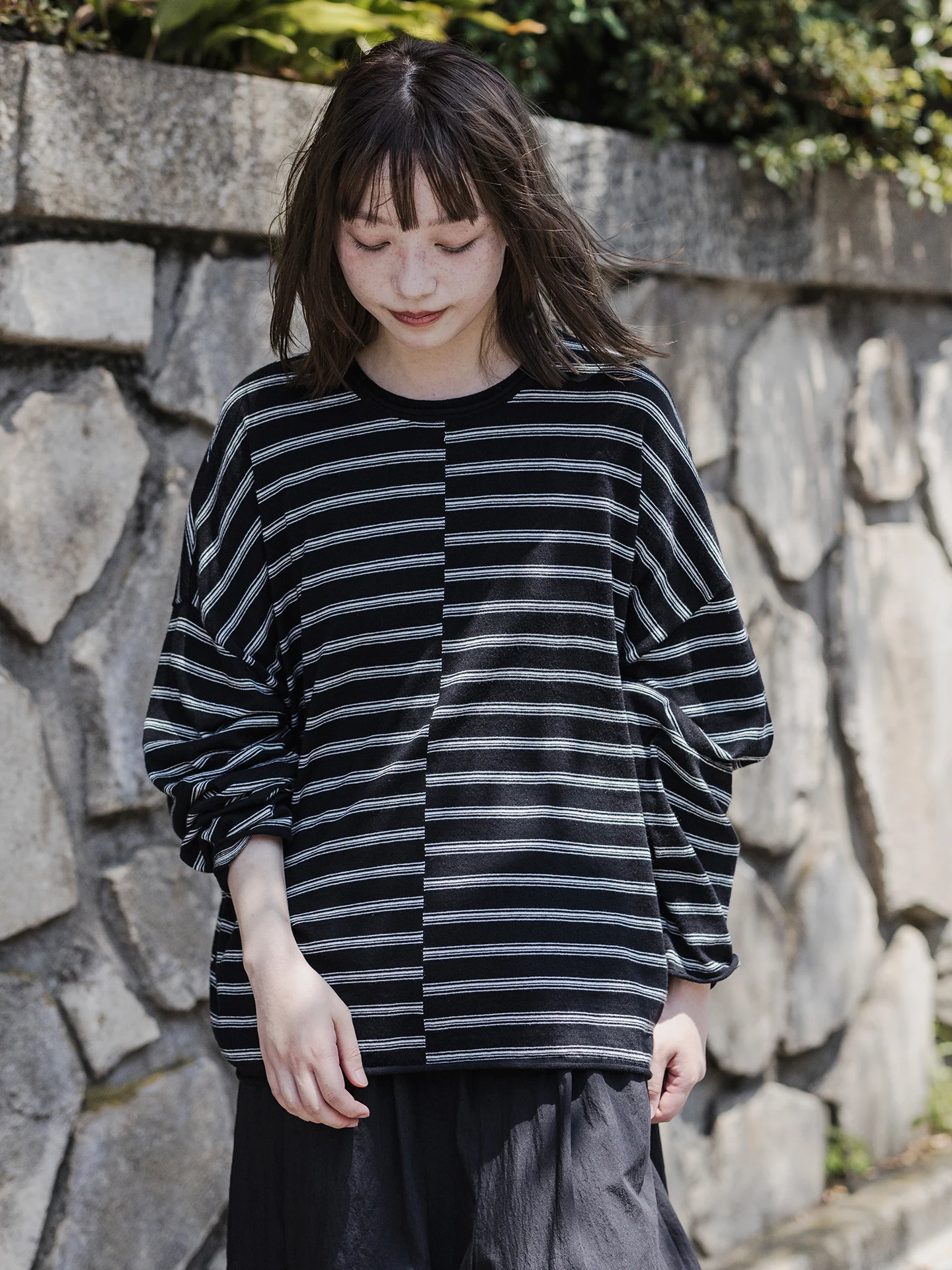 

Повседневная свободная женская футболка с длинным рукавом и круглым вырезом, в полоску, вязаная, из мягкой дышащей хлопковой смеси, для города