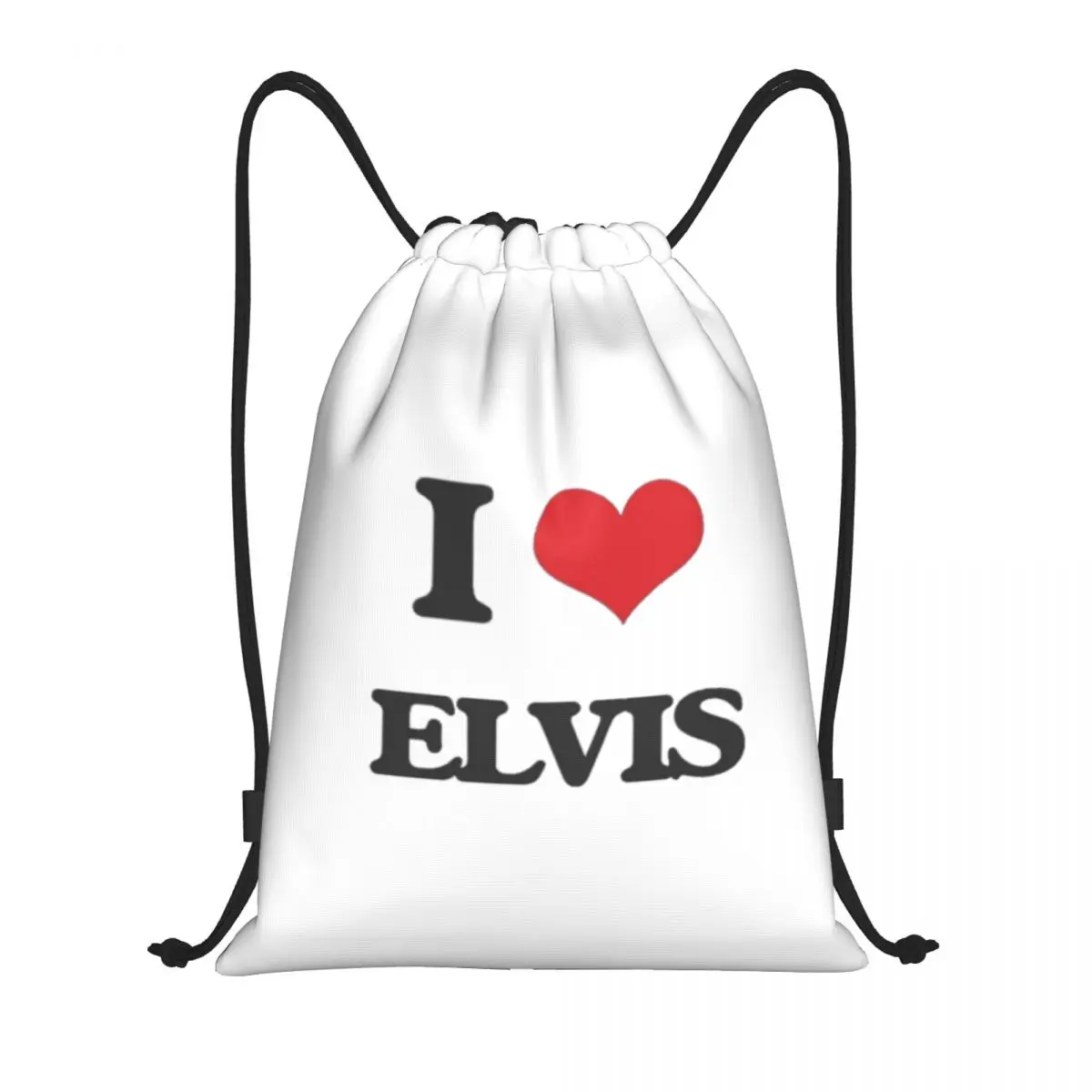 Custom I Love E-Elvis Drawstring Pocket Backpack New Travel Fitness Sports Large Capacity Waterproof Backpack