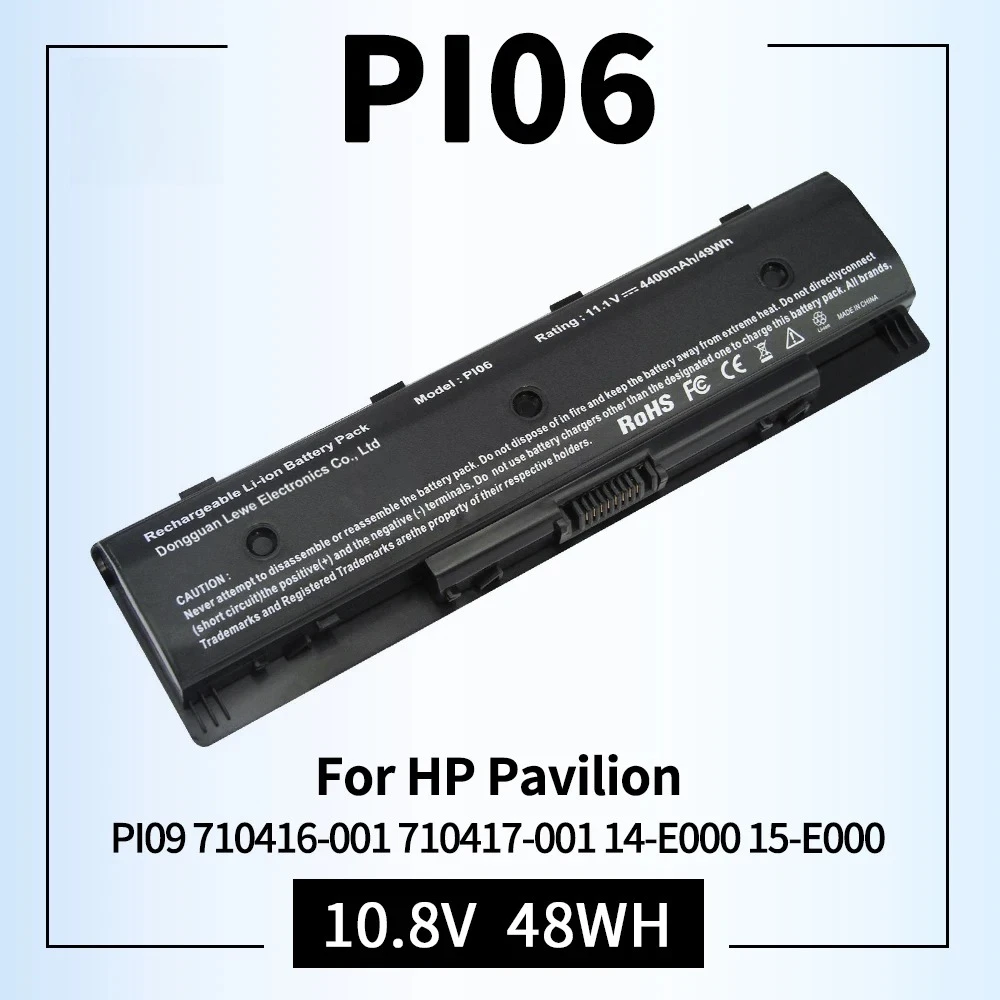 PI06 Laptop Battery for HP PI09 710416-001 710417-001 Envy 15 15T 17 Pavilion 14-E000 15-E000 15t-e000 15z-e000 17-E000 17-E100