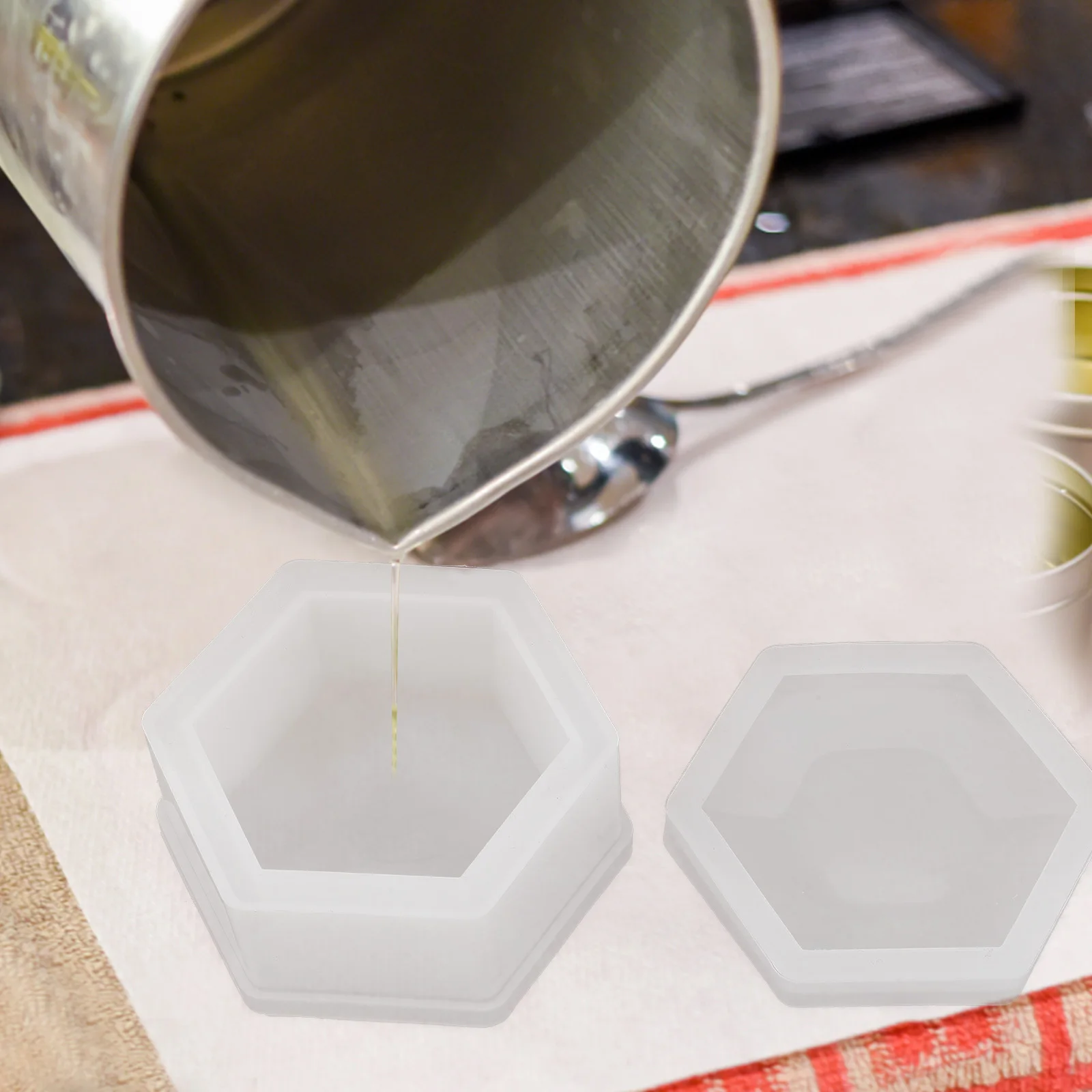 5Pcs Resin Silicone Box Molds Heart Hexagon Square Shapes DIY Storage Craft Casting Jewelry Tray Hexagon Molds for Resin