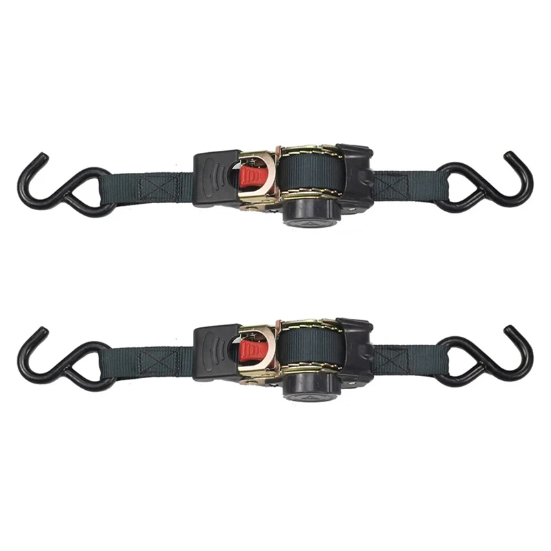 Universal Tools Tie Down Belts With Automatic Rollup Auto Retractable Easy To Carry Ratchet Tie Down Starp S-Hooks, Easy To Use