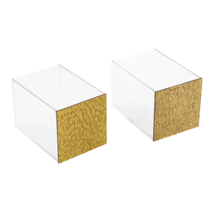 

2 Packs Acrylic Pencil And Pen Holder Gold Desktop Stationery Organizer Office Desk Accessory Makeup Brush Storage Brush Bucket