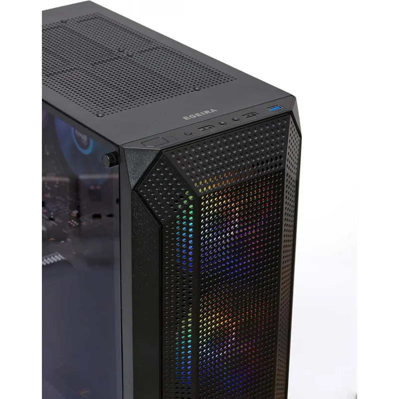 Gaming PC,  i5-12400F, RTX 3050, 16GB RAM, 500GB SSD, 500W PSU, H610M-K Motherboard, 4-Fan RGB Case (White) (Black, 1TB) view 2