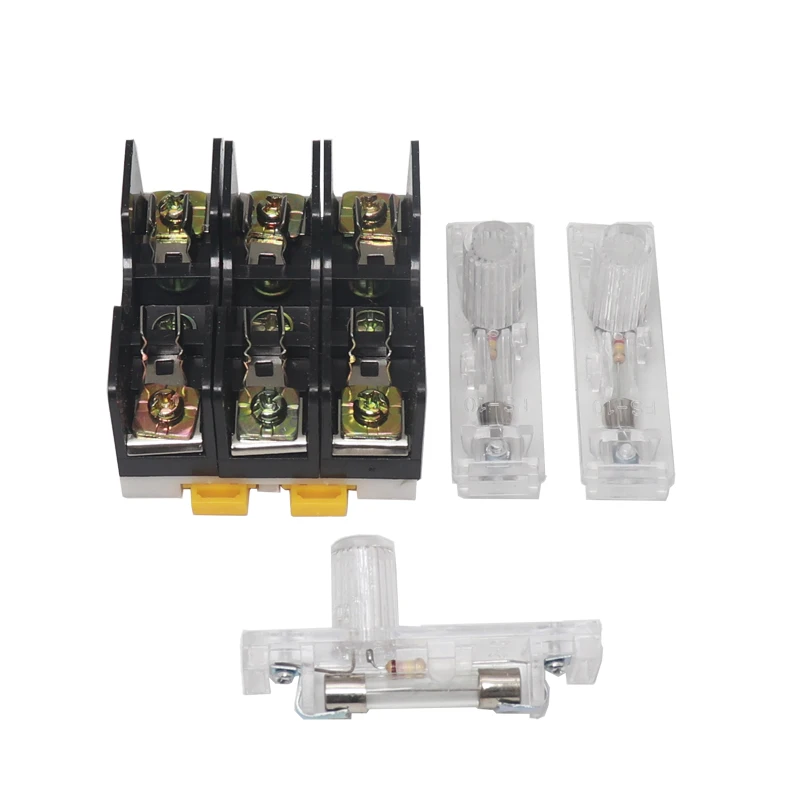 【1PCS】FS-101 Illuminated Fuse Box, Rail-Mounted Fuse Holder, 6x30mm, 10A Fuse Socket