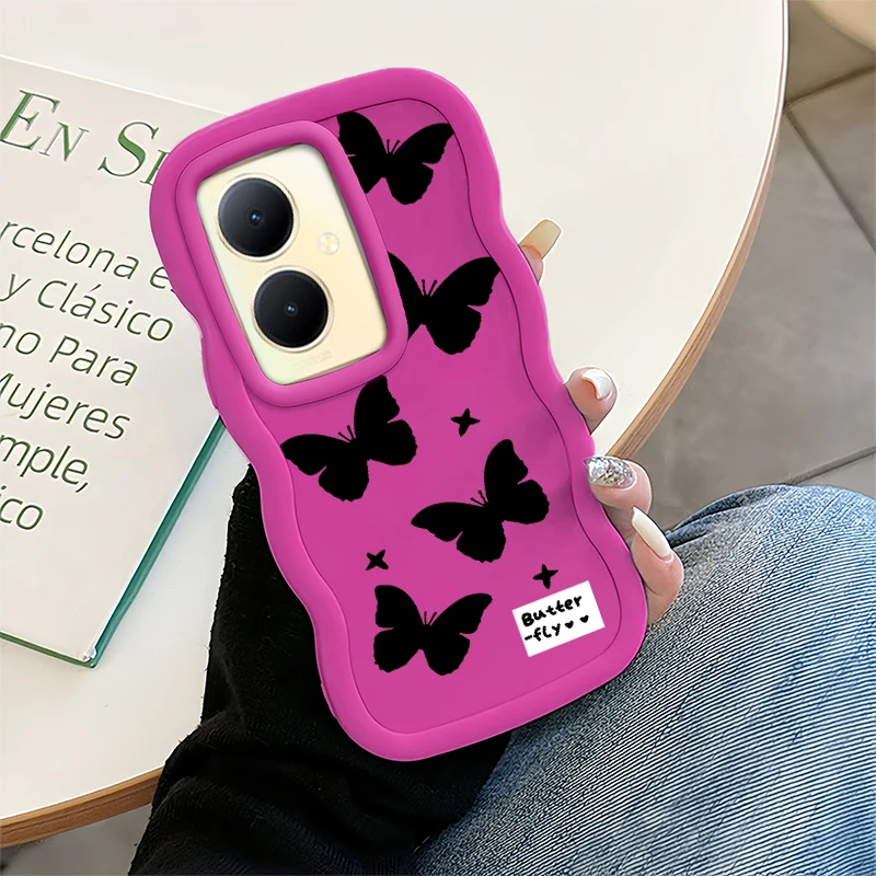 Fashion Wave Cassa Del Telefono Per VIVO V25 V27 V27e V29 V29e V30 V30e Y03 Y17 Y17S Y22s Y28 Y29 Y36 Y39 Y400 Y78 Morbida Macaron Copertura