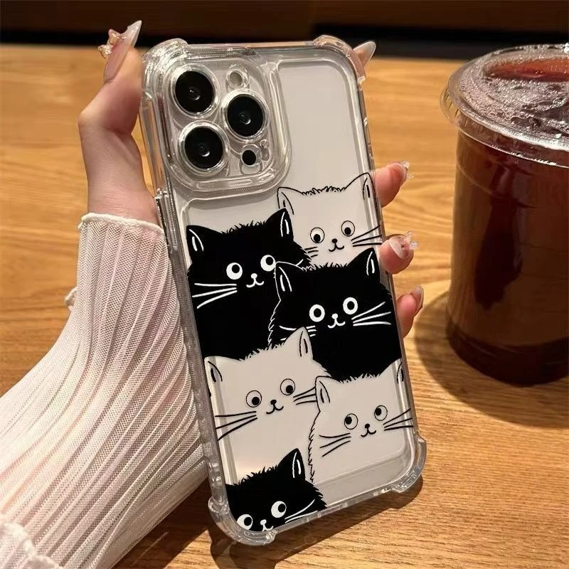 

Cute Cat Cover For Vivo Y500 Y400 Y300 Y29 Y19s Pro V60 V50 Lite X200 FE Pro Mini iQOO 13 Neo 10 Pro Cartoon Phone Case