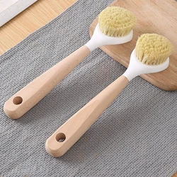 Kitchen Cleaning Brush Natural Wooden Handle Cleaning Brush Dishwashing Brush Cast Iron Frying Pan Brush