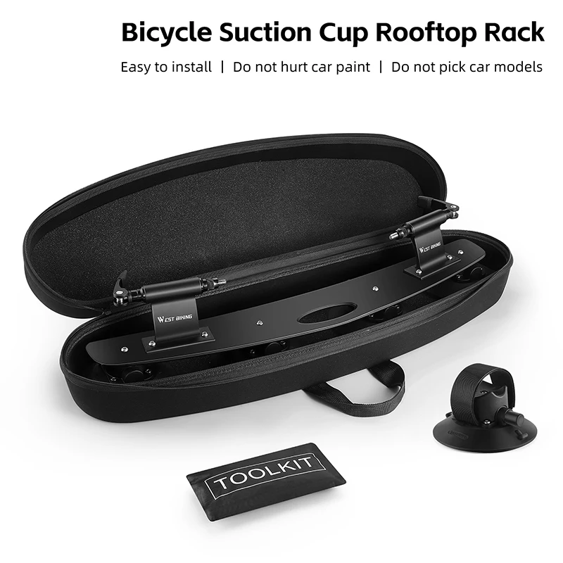 WEST BIKING Bicycle Rack Vacuum Suction Roof-Top Bike Carrier Rack for Car Sucker Car Roof MTB Road Bike Universal Holder