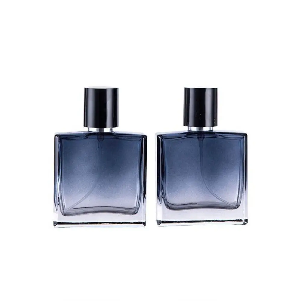 المحمولة سعة كبيرة زجاجة مربعة زجاجة فارغة تصفيف الشعر الزجاج البخاخة 30/50/100 مللي التدرج الأزرق موزع #2