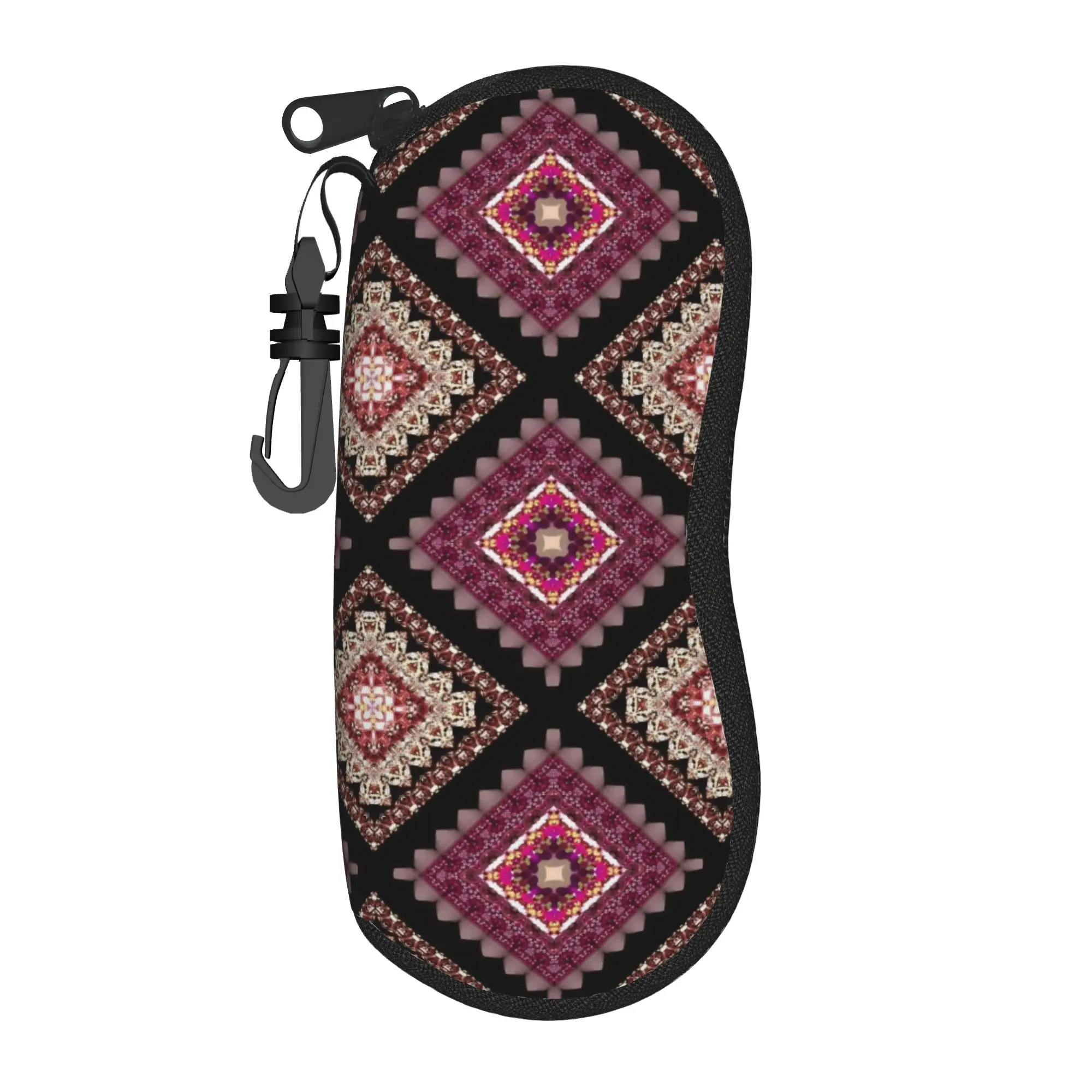Retro Bohemian Woven Pattern  Glasses Case  Custom Sunglasses Pouch Convenient Eyeglass Protector Vintage Eyewear Accessory