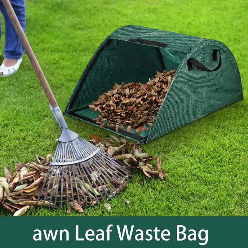 100L Garden Garbage Collection Bag With Handle Garden Leaves Weeds Bag Heavy Duty Gardening Waste Bin Yard Dustpan