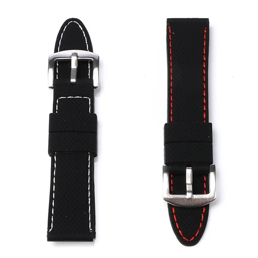 Grid Pattern Universal Sport 20mm 22mm 24mm Silicone 18mm Strap Watchbands Watch Band Watch Accs