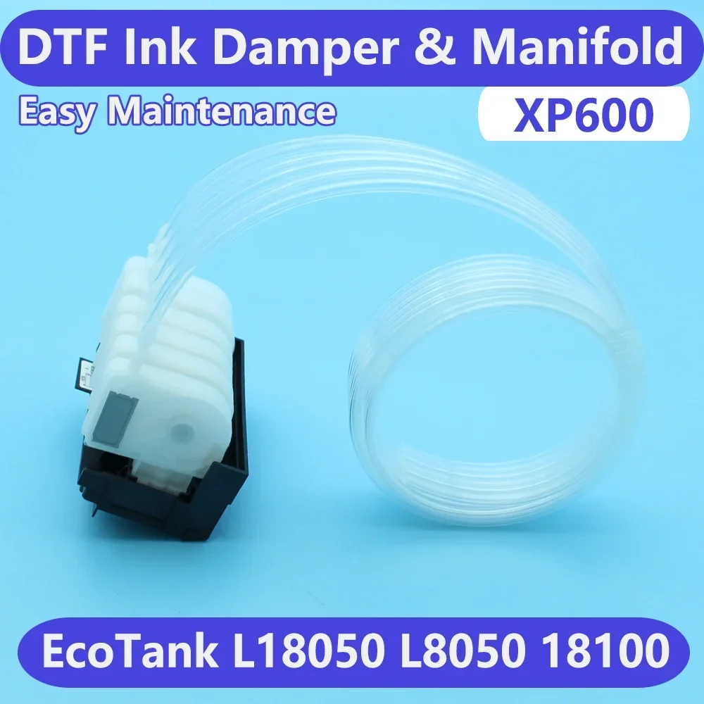 DTF Printhead Manifold With Damper Tube For Epson L18050 L8050 18100 Modifiy Printhead Adaptor XP600 Print Head With Ink Pipe