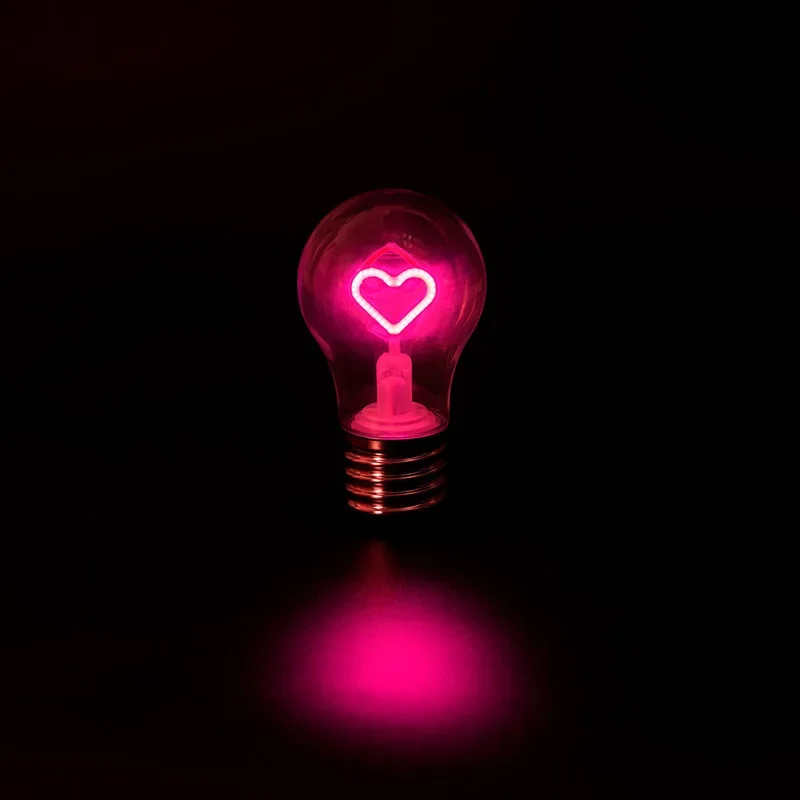 LED A70 5V USB Rechargeable Light Bulb Beautiful RGBW Love Dimming Couple Gift Creative Decorative Color Lamp Bedroom