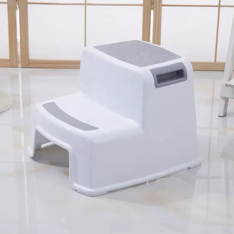 Portable Plastic Baby Step Stool for Toilet Kitchen Bathroom Safe Non Slip Two Tier Ladder for Kids Toddlers Potty Training