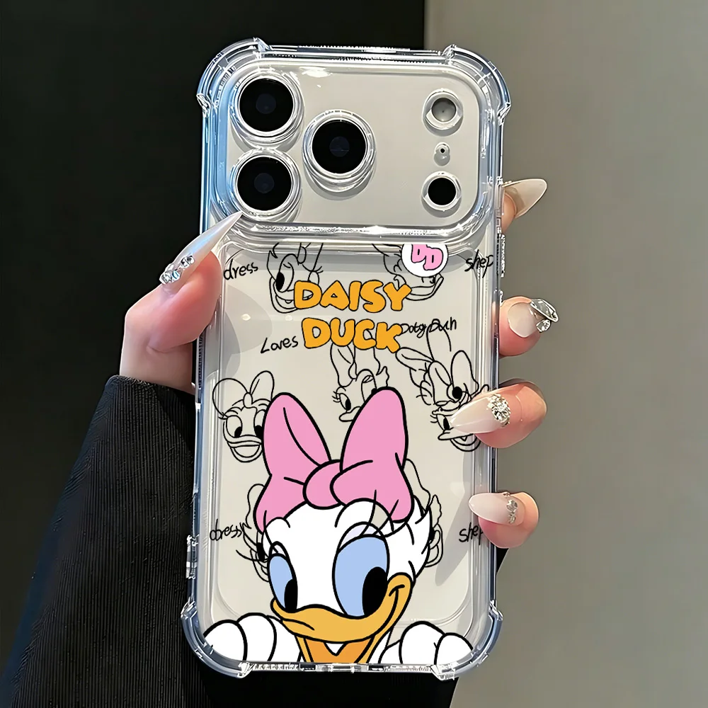 Donalds Daisys Duck Phone Case For iPhone 17 16e 16 15 14 13 12 11 Mini Air Pro Max X XR XSMax 7 8 Plus Anti Fall Transparent view 2