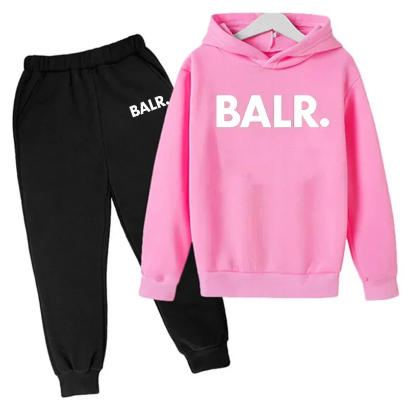 Brand Balr Kids Tracksuit Boys Girls Sweatshirt Sweatpants 2 Piece Suit Spring Autumn Children Hooded Sets Fashion Casual Hoodis