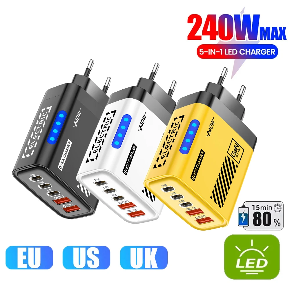 240W Gan 5 In 1 Usb…