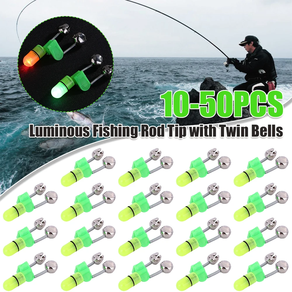 

Bite Alarm Night LED Light with Twin Bells Bite Alarm Finder Lamp Fishing Bait Alarm Tackle Sea Fishing Practical Tools