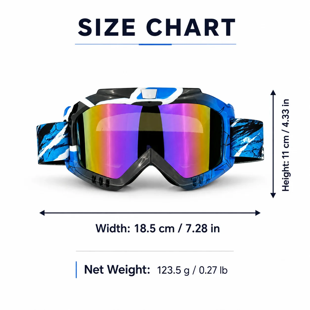 Enduro Accessories Motocross Goggles, Anti‑Fog Dustproof Motorcycle Eyewear Universal Dirt Bike Glasses For Riding
