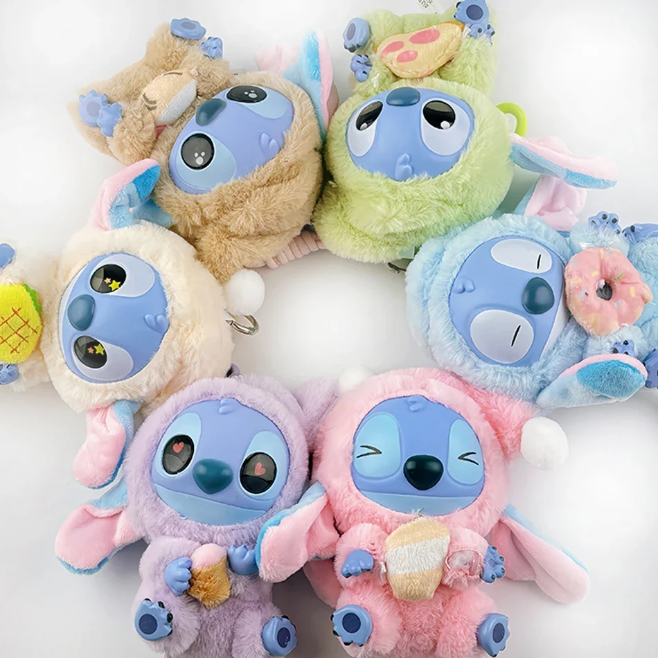 Disney Stitches – boîte aveugle en peluche, pendentif doux, poupée drôle et mignonne, porte-clés de poche pour joli cadeau, nouvelle collection