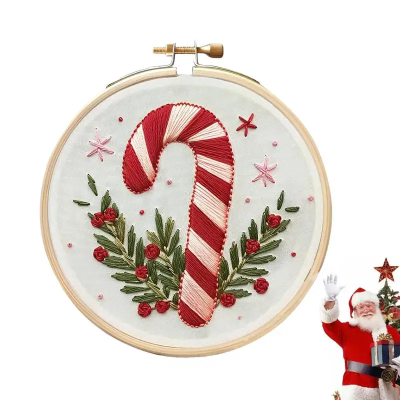 

Needle Embroidery Kits Christmas Party Decoration Needlework Hoop Handmade Decoration Embroidery Kit Christmas Party Ornaments