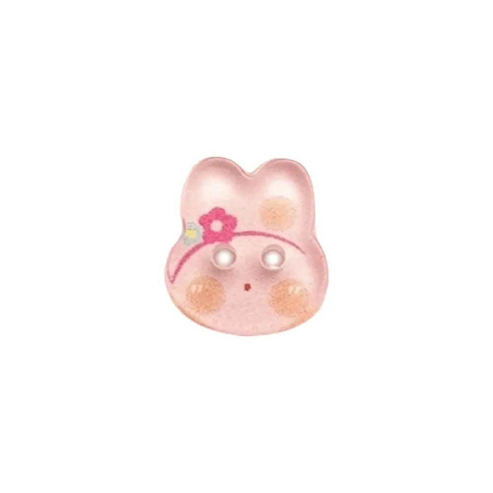 30pcs Acrylic Bunny Buttons DIY Flower Bow Cute Rabbit Button Decorative Stripe Lattice Clothing Sewing Buttons
