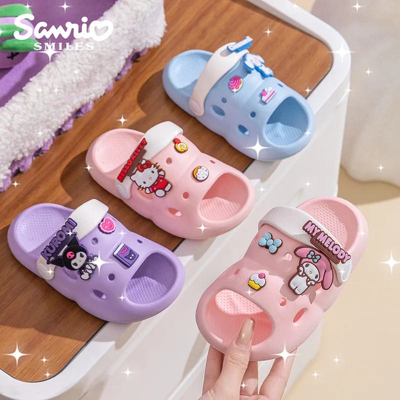 

Sanrio My Melody Cartoon Slippers for Girls Cute Non-Slip Indoor Outdoor Summer Beach Open Toe House Shoes Toddler Children Gift