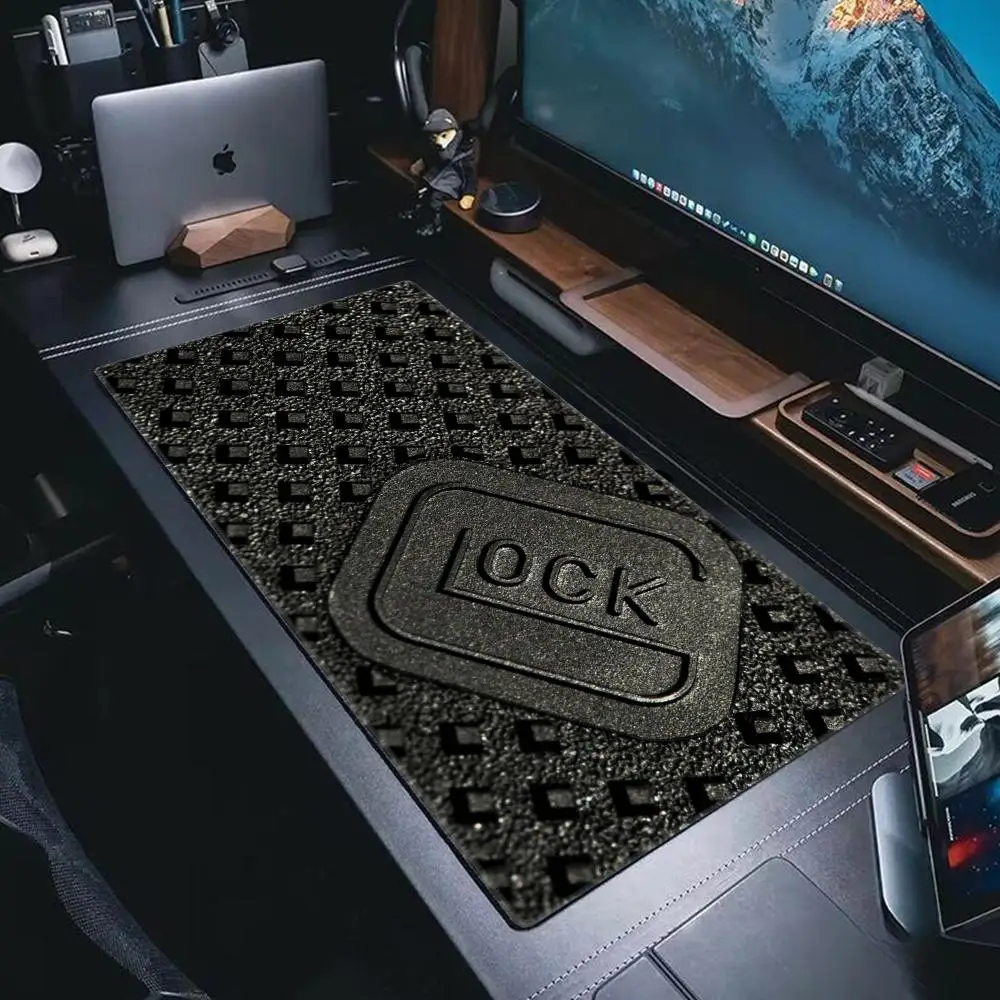 GLOCK Deskmat Anime Mouse Pad Rgb Laptop Accessories Keyboard Mat Desk Protector Gaming Mousepad Gamer Mats Mause Pc Pads Carpet