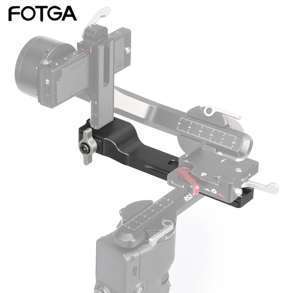 FOTGA Bracket Extension Bar For DJI Ronin RS3 Mini Cold Shoe Mount with 1/4 Thread Gimbal Stabilizer Monitor Video Light Stand