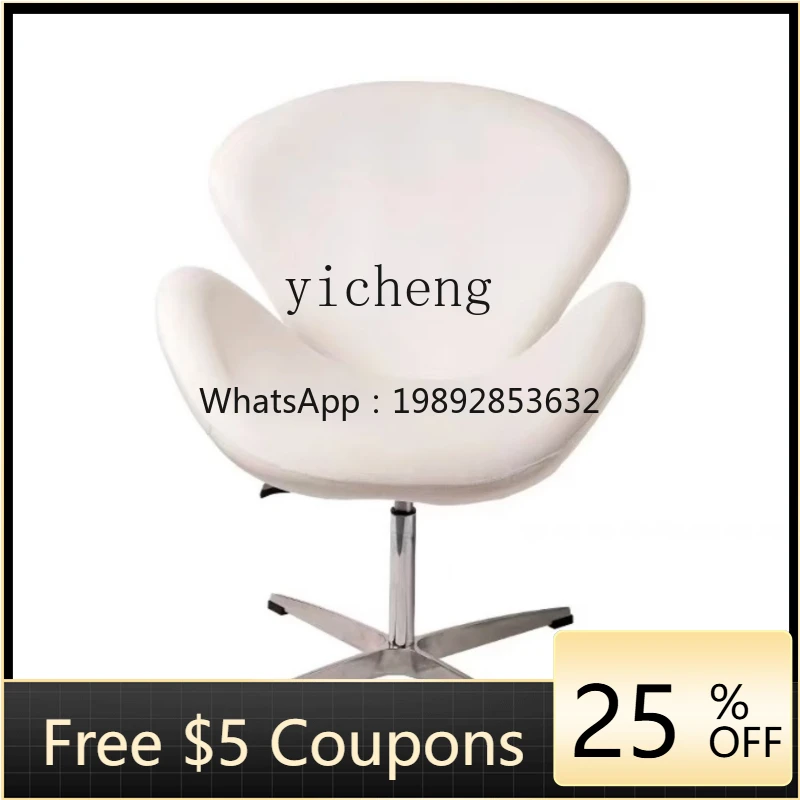 

ZZ Zc Swan Chair Chair Simple Cream White Ins Small Apartment Balcony Office Couch