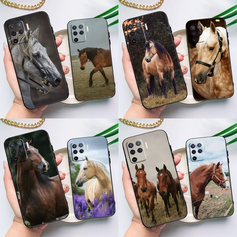 Horse Animal Case For OPPO A5 A9 2020 A31 A53S A52 A72 A91 A94 A74 A54 A1K A3S A5S A15 Phone Back Cover