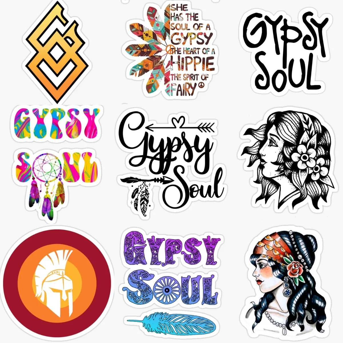 

Gypsy Soul Creative Personalized Waterproof Car Stickers for Car Bicycle Motorcycle Window Helmet Wall Decoration Accessories