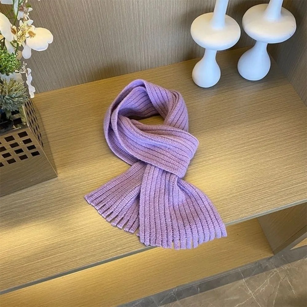 

New Tassel Neck Warmer Coldproof Windproof Knitted Scarf Warm Knitted Neckerchief Cute
