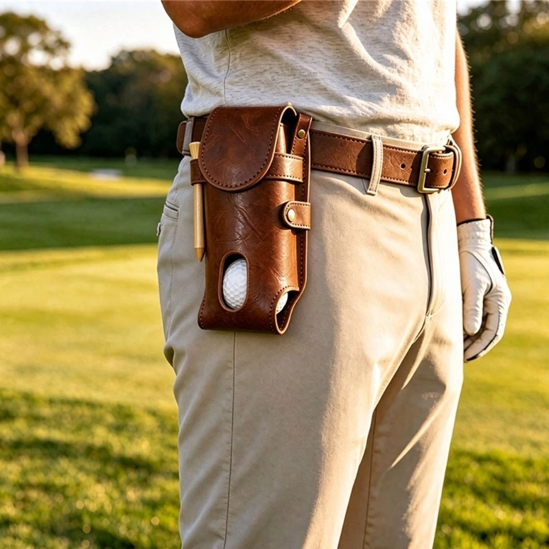 Golf Ball Holder with 3 Separate Positions, Top Flap and Oval Front Opening for Practice Rounds and Course Play 69HD