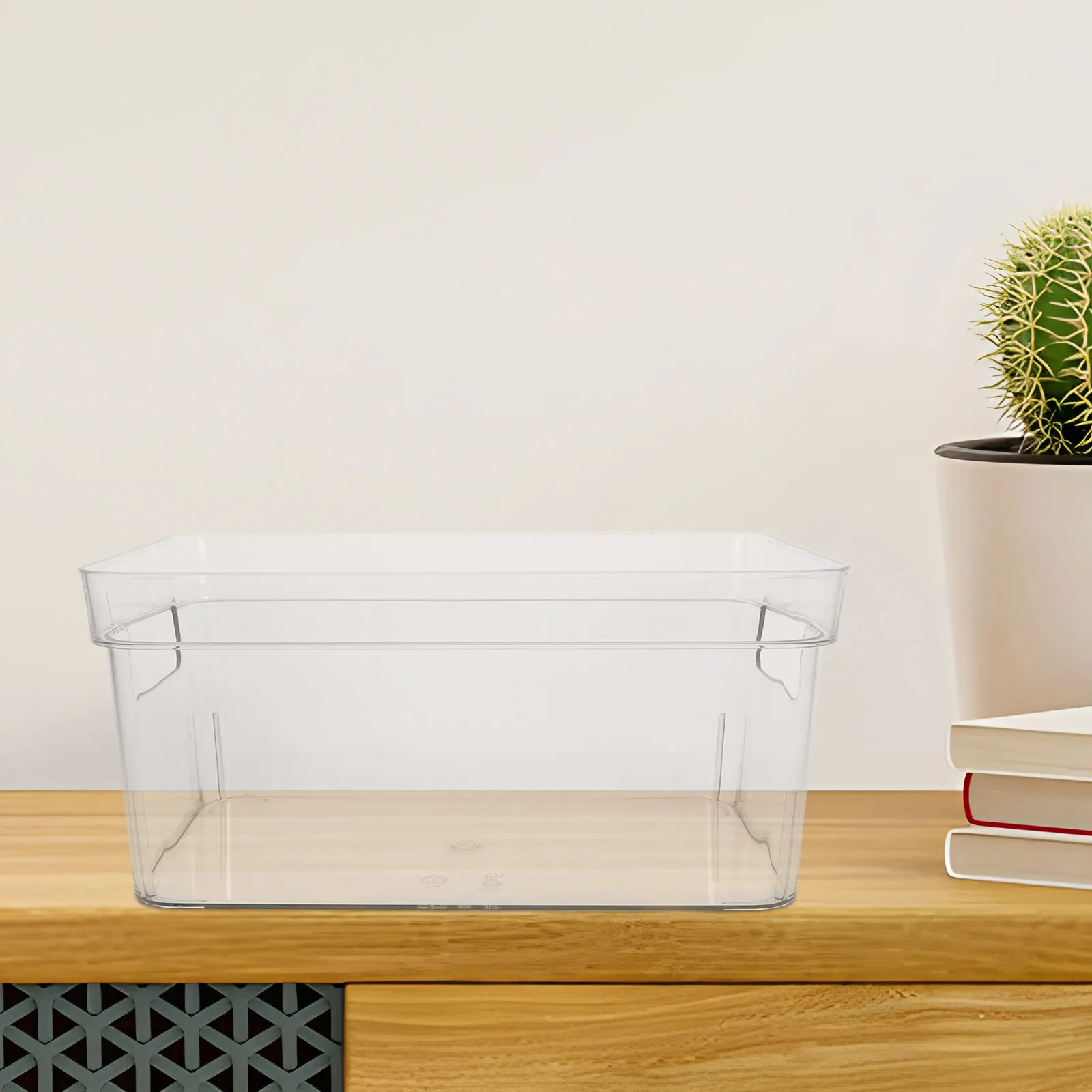 

Transparent Storage Box With Handles Sturdy Pet Material Large Capacity Home Office Organizer Case Craft Storage