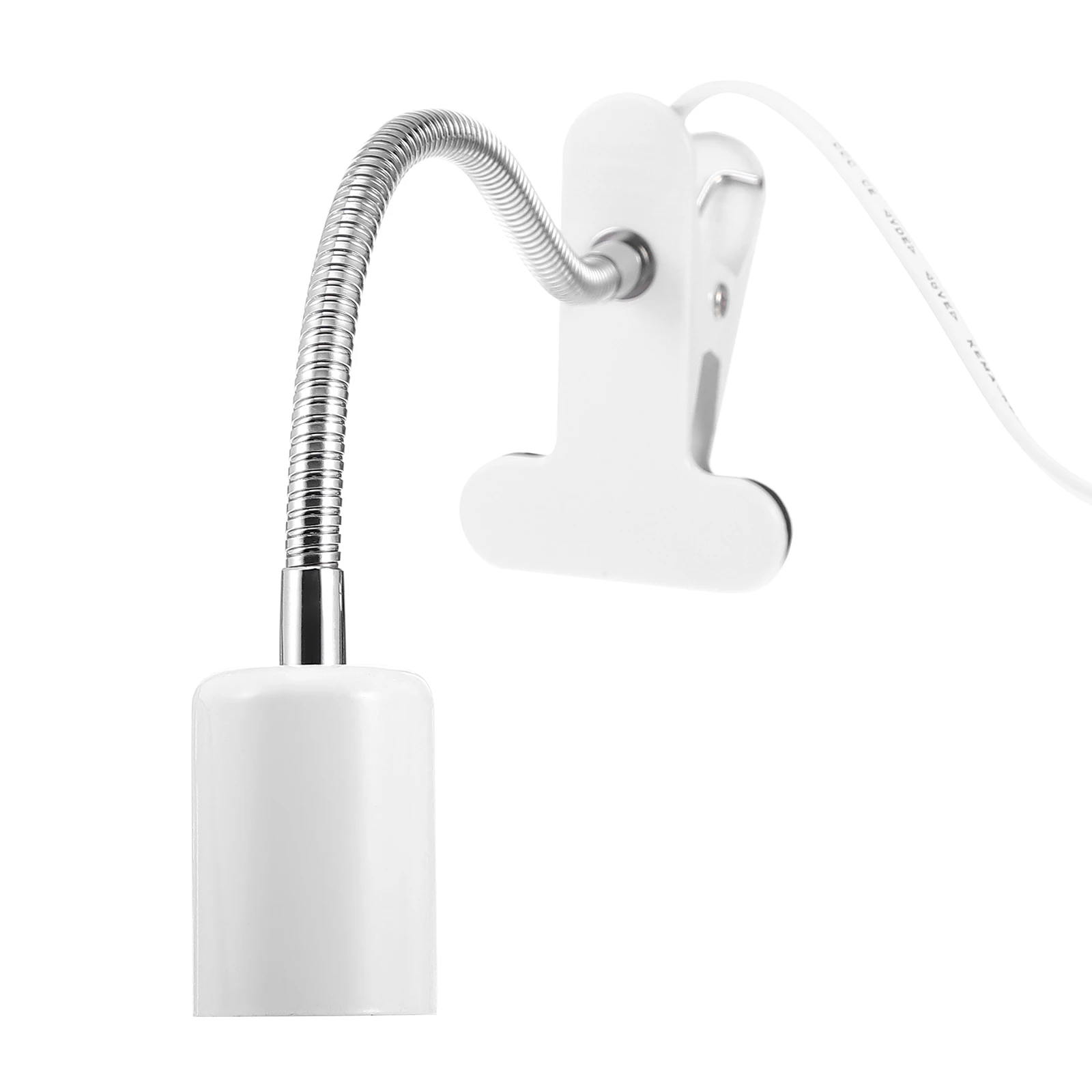 

Universal Clip Lamp Clamp Light LED Bright bedside Ceramic Thread Plastic Cap Stainless Steel Base Modern Design Night Light