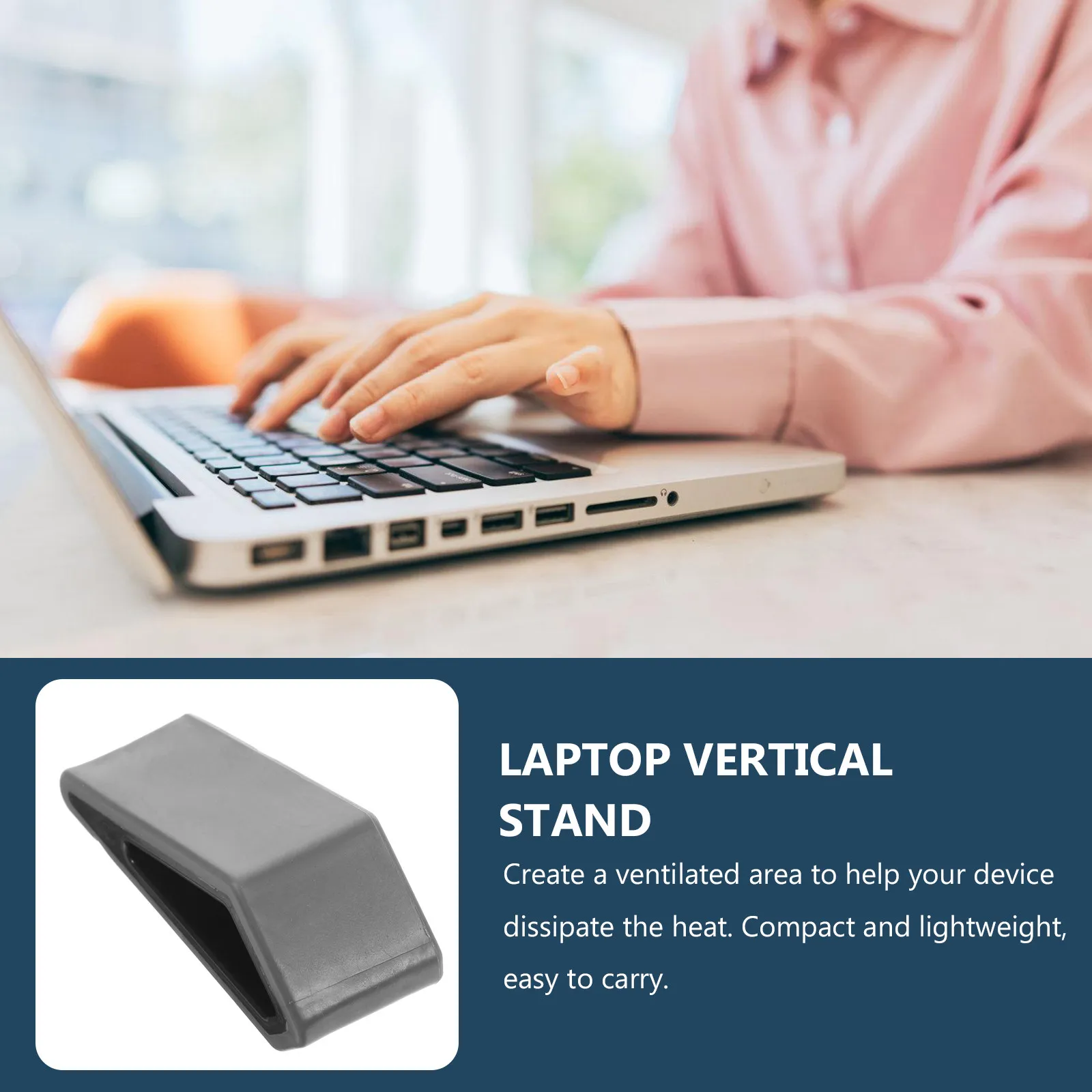 2Pcs Laptop Stand Riser Cooling Holder Vertical Desktop Support for Notebook Computer Elevated Angle Wrist Back Relief Scratch