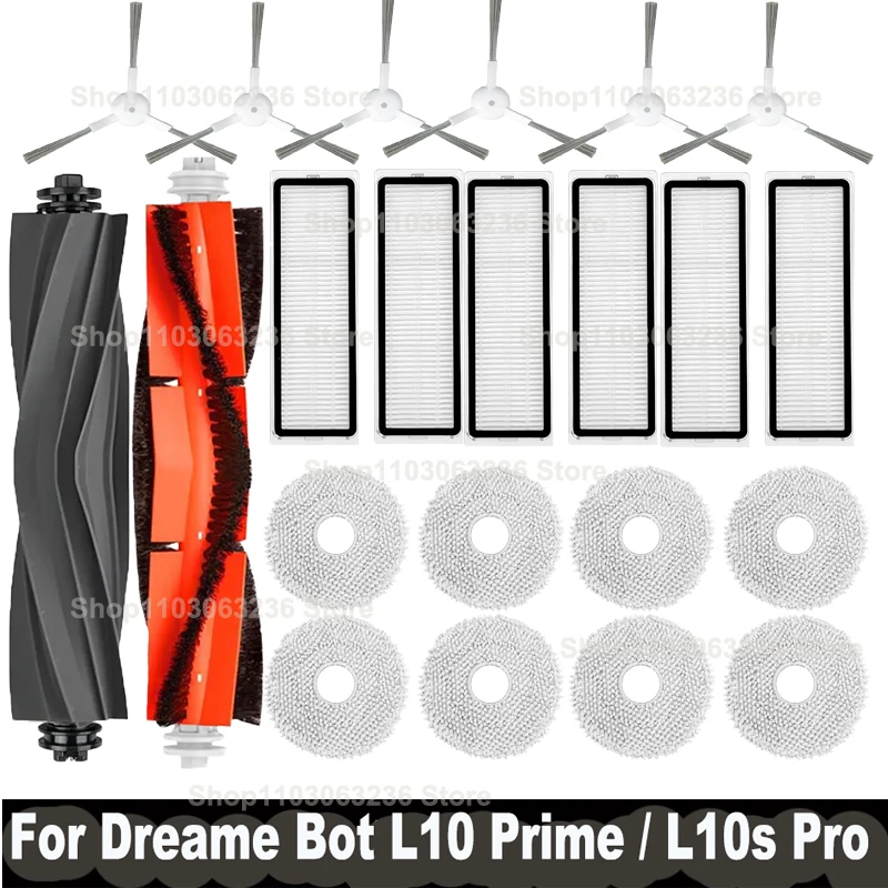 Dreame Bot L10 Prime / L10s Pro Vacuum Cleaner Main Roller Side Brush Hepa Filter Mop Cloths Rags Accessories